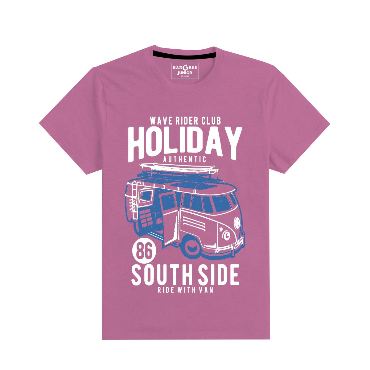 Boy's "HOLIDAY VAN" Printed Pink Tee Shirt