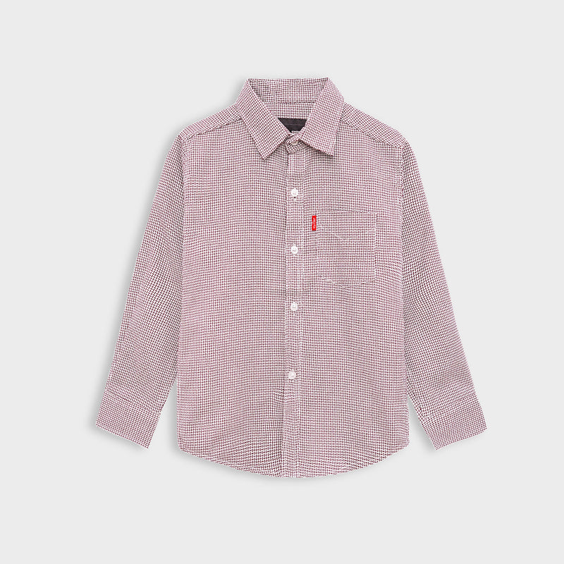 Smart Stylish Self Mehroon Casual Shirt For Boys