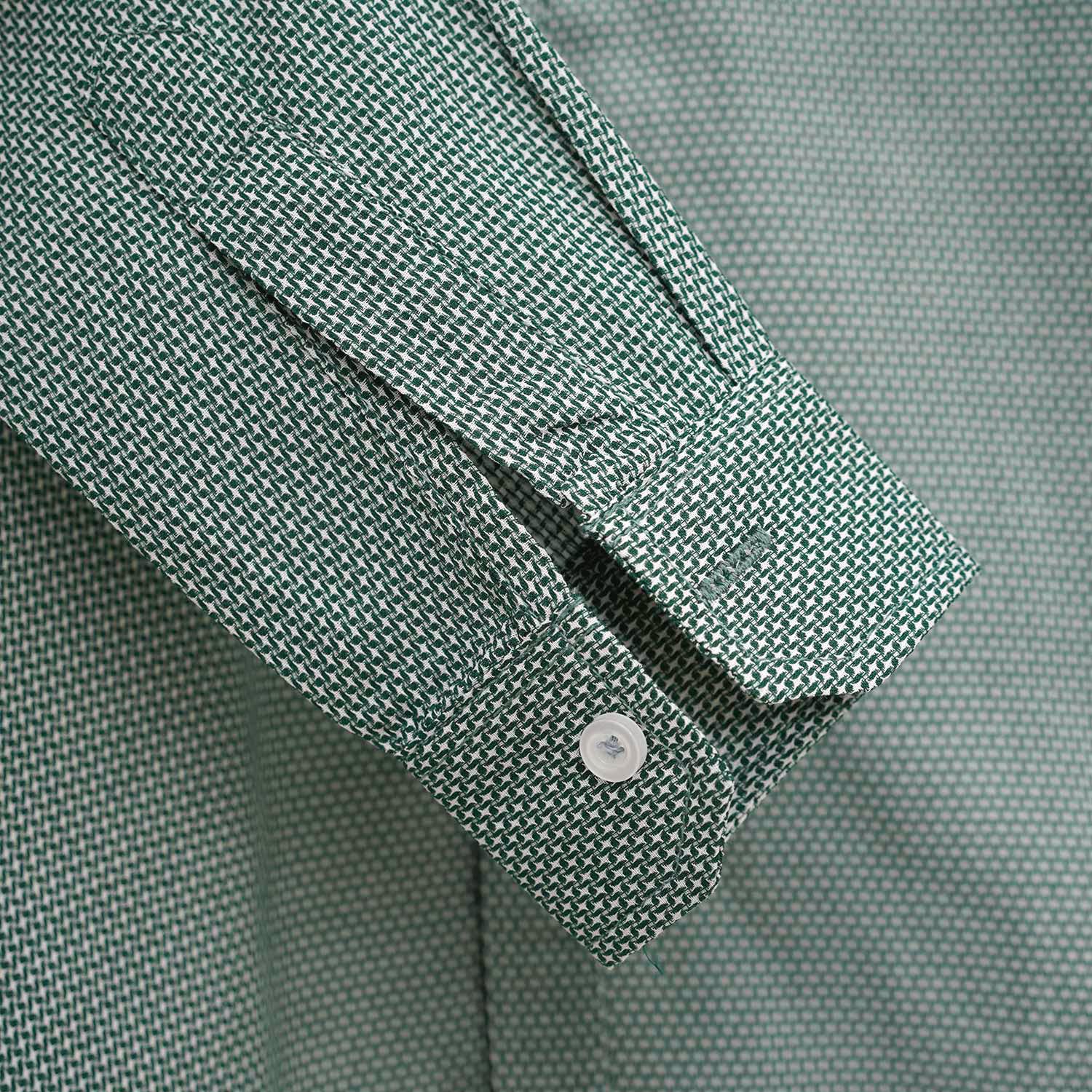 Boy's Self Pattern Full Sleeves Casual Shirt - Green