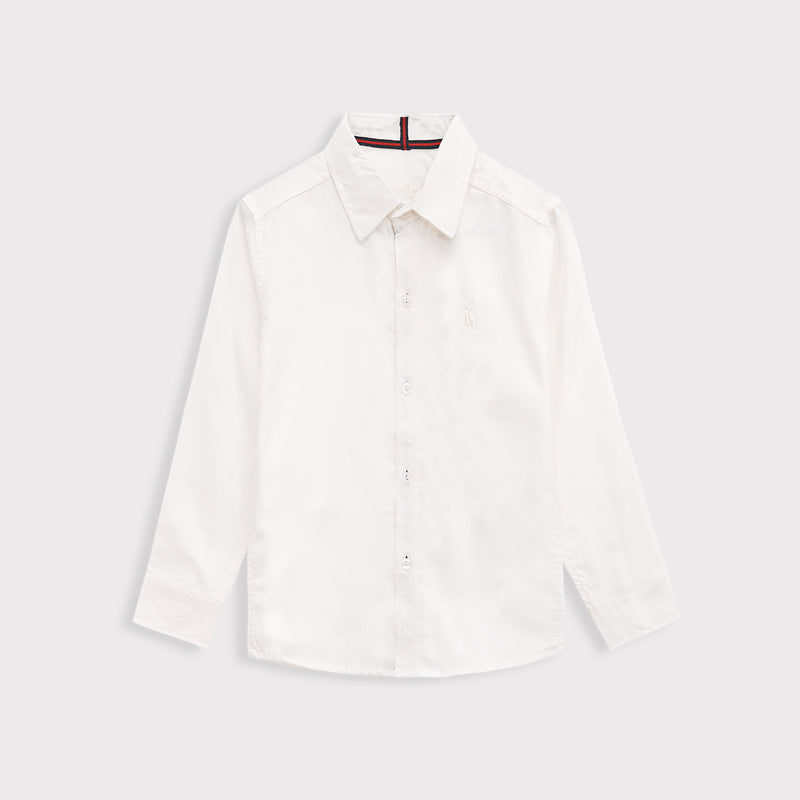 Boy's Classic White Full Sleeves Casual Shirt