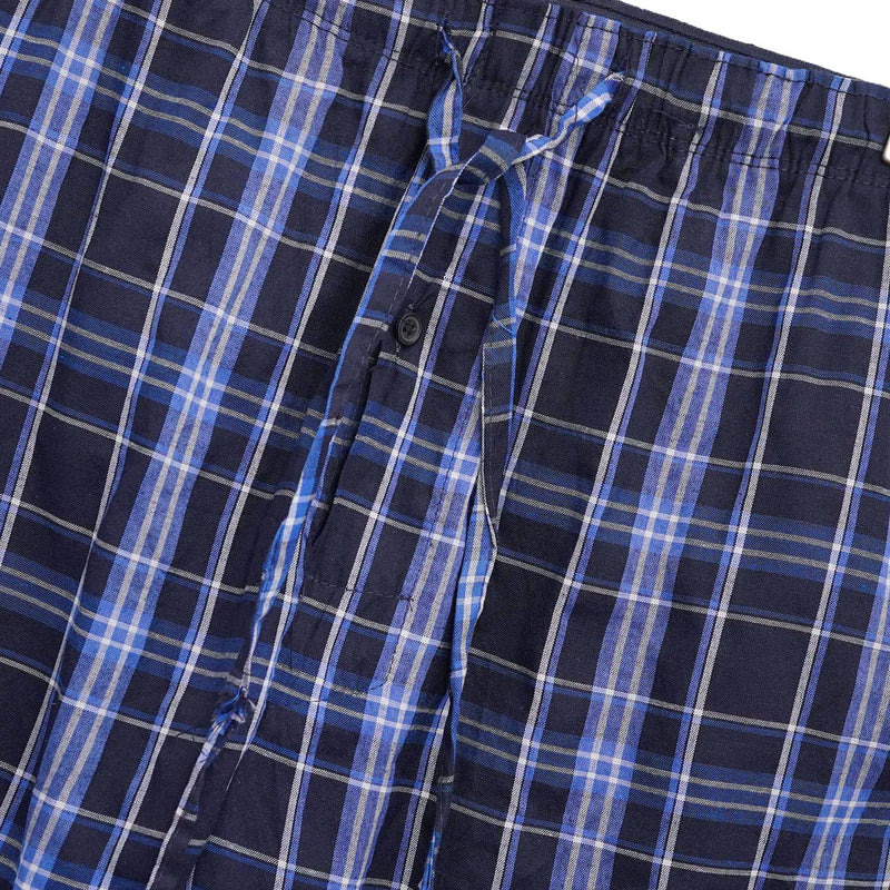HG Exclusive Men's Cotton Check Style Summers Trouser - Navy