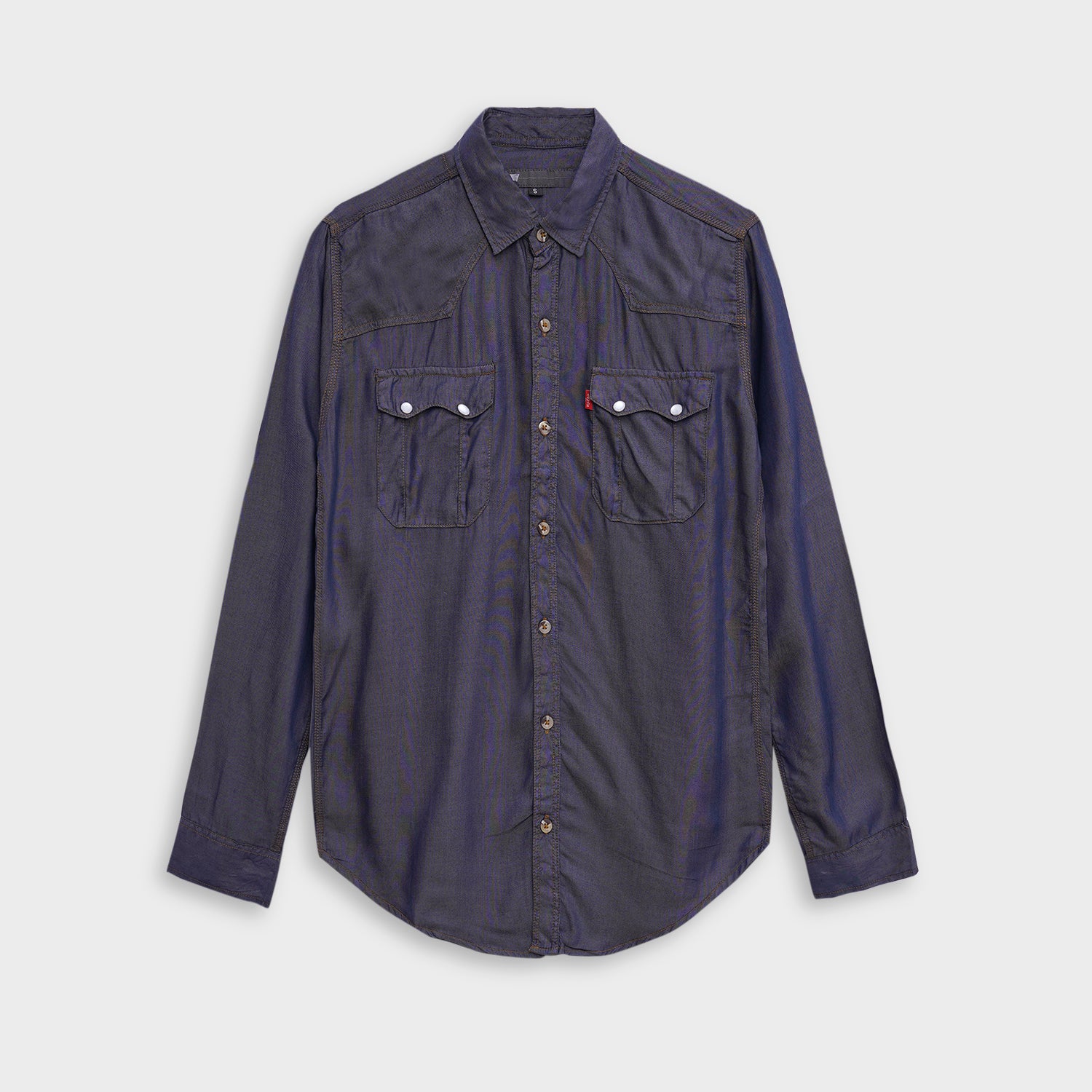 Men's Light Denim Summer Casual Shirt - Navy