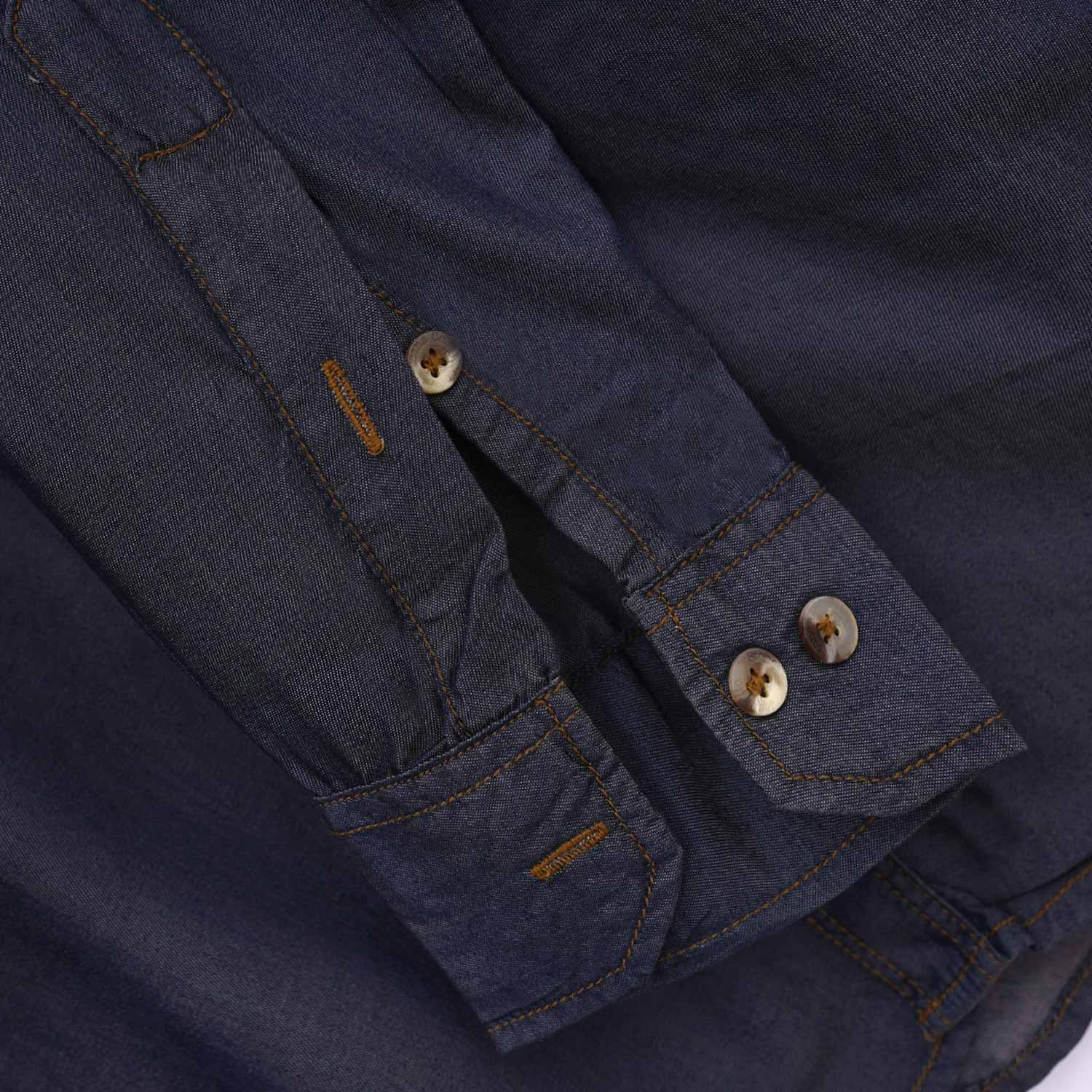 Men's Light Denim Summer Casual Shirt - Navy