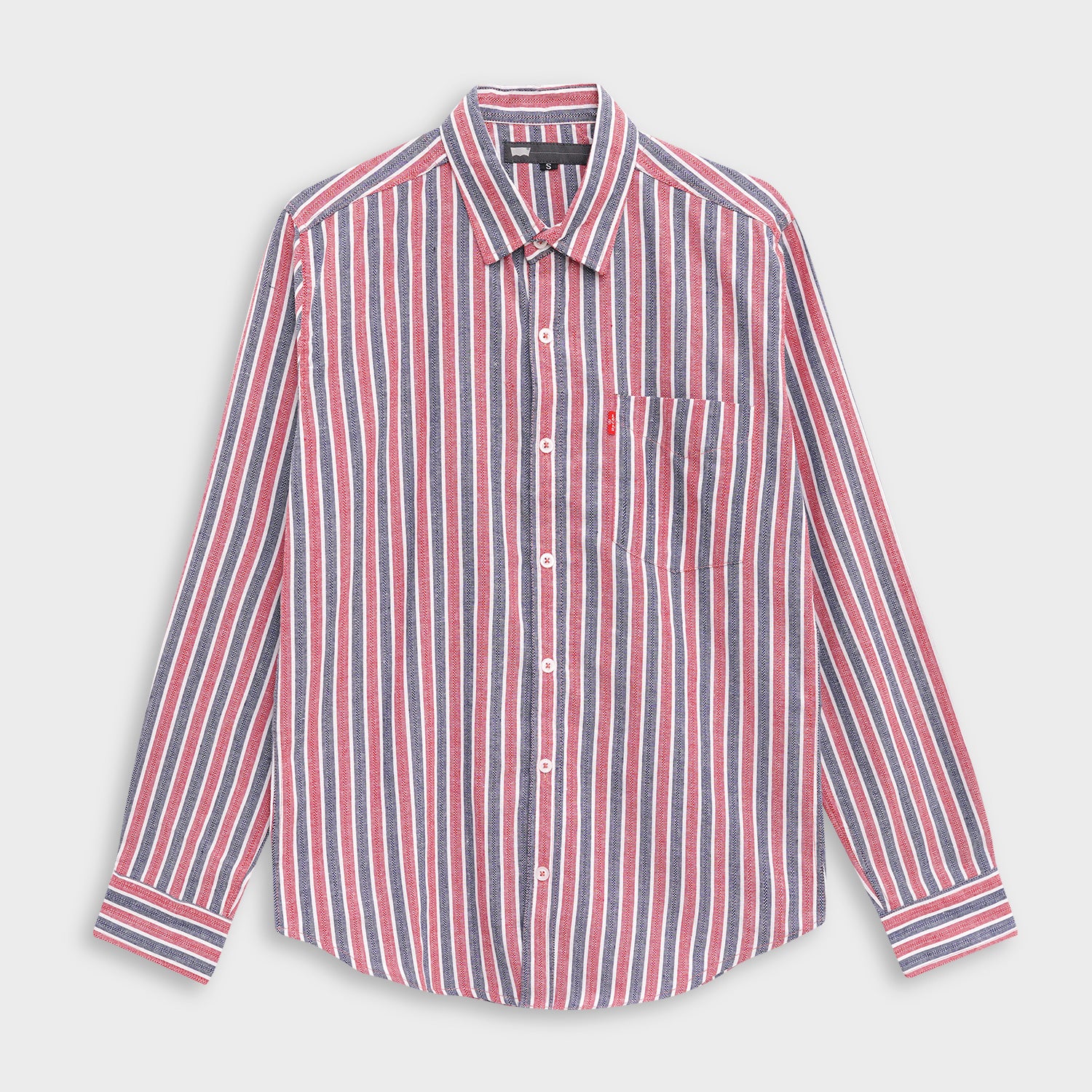 thumbnail image 2 of Redbridge Mens Slim-Fit Long Sleeve Casual Shirt Summer Light Blue Cotton 2 of 6