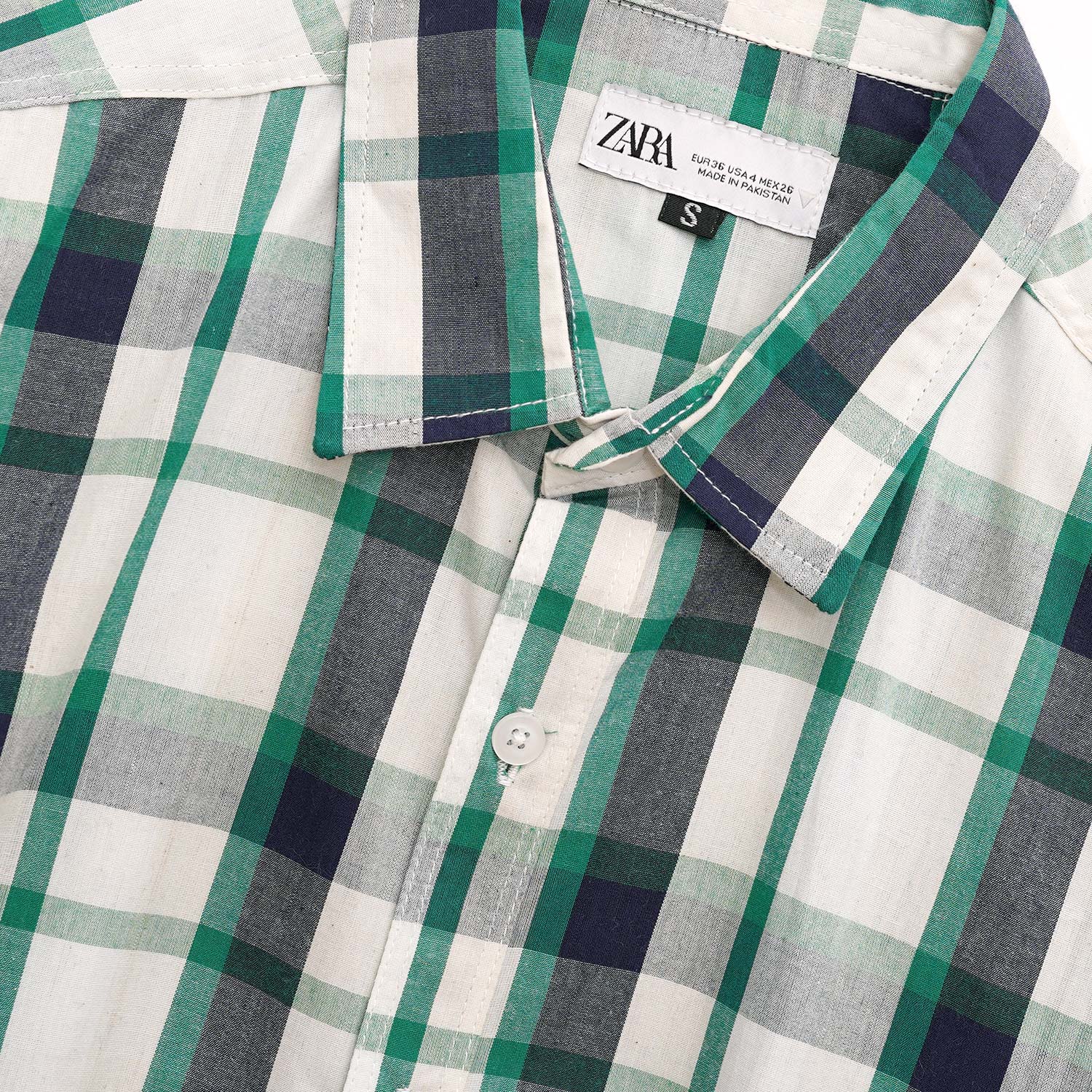 Men's Blue Green Large Check Casual Shirt