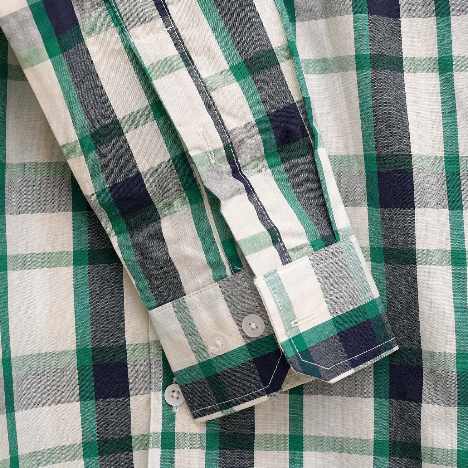 Men's Blue Green Large Check Casual Shirt