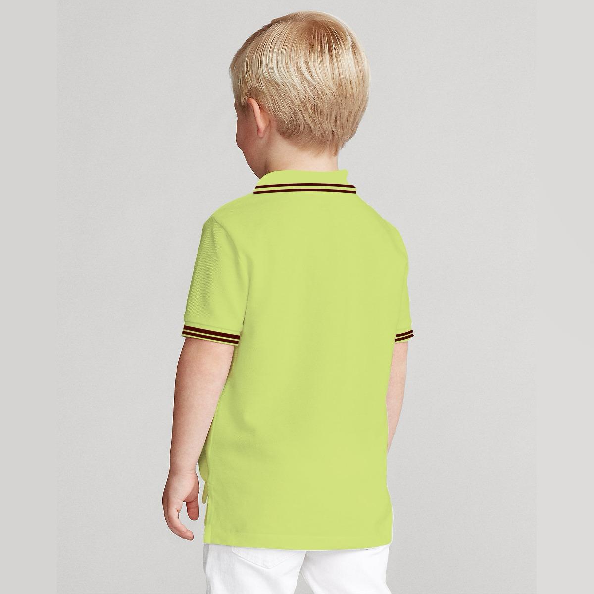 Boy's Octopus Printed Tipping Collar Polo Shirt