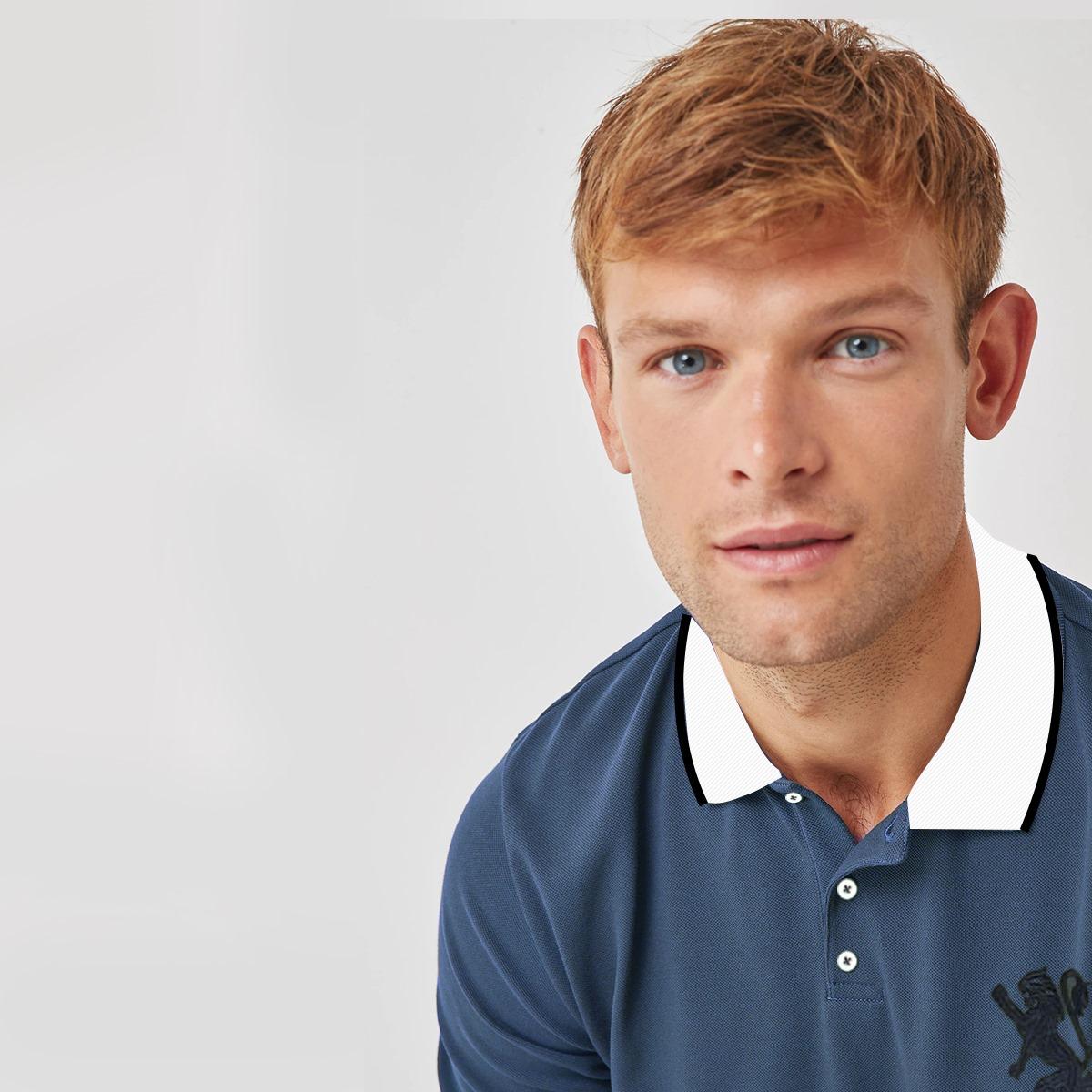 TIPPING COLLAR THREE PANEL EXCUTIVE POLO SHIRT