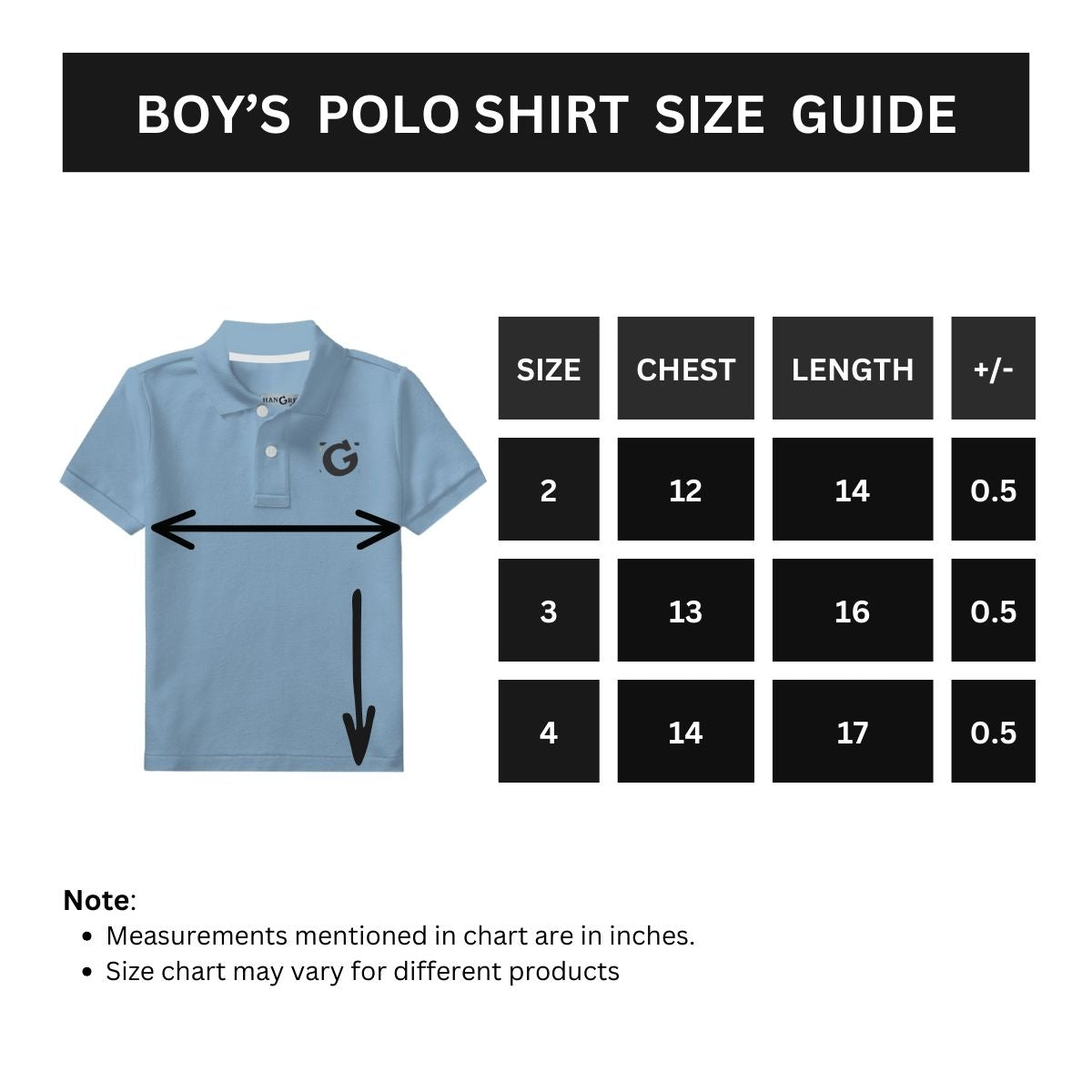 HG Boy's Metallic Blue Plain Polo Shirt