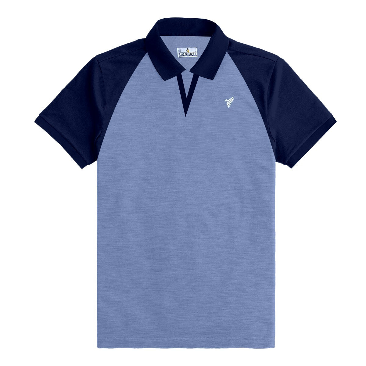 Men's Raglan Style Blue Polo