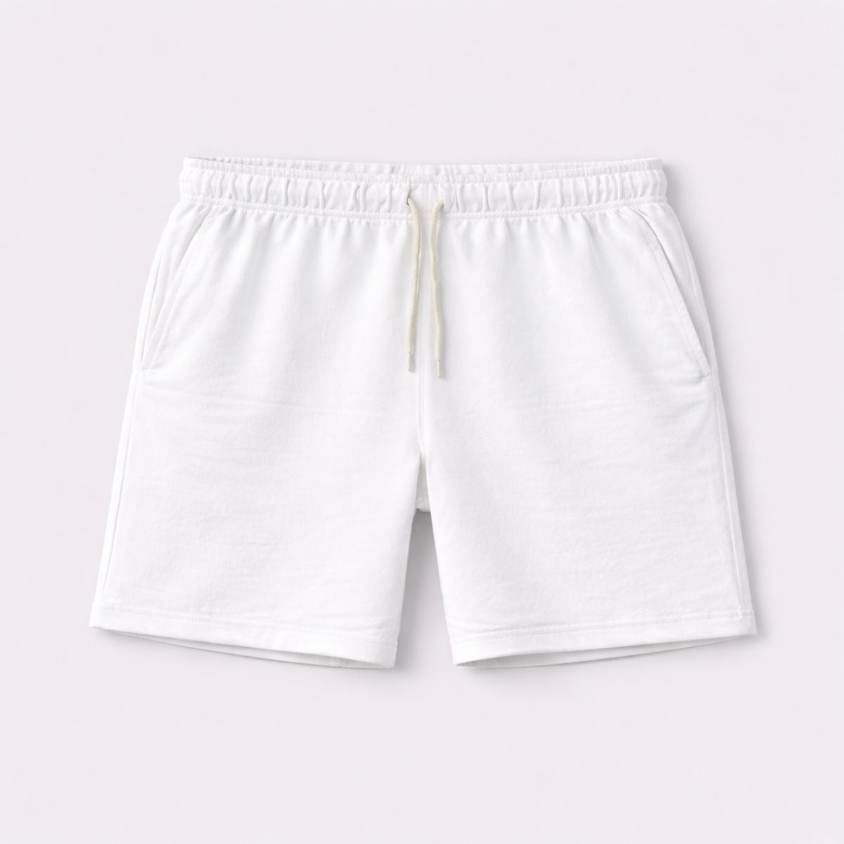 Men's Classic Casual Terry Two Quarter Shorts - White