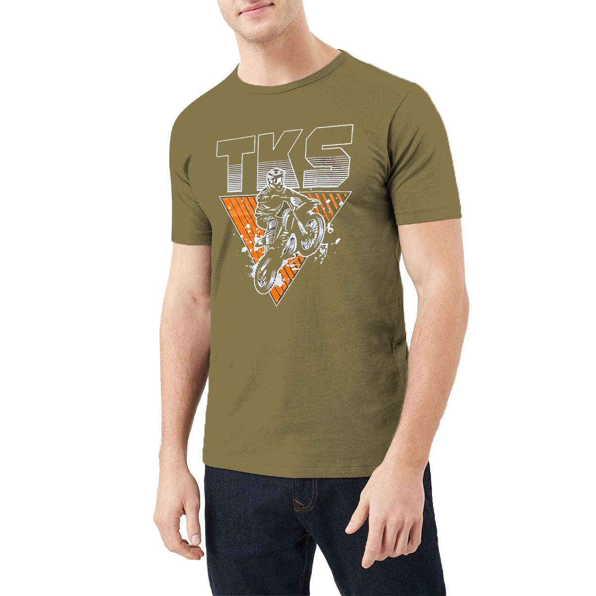 TKS Motor Bike Printed Slim Pattern Tee Shirt