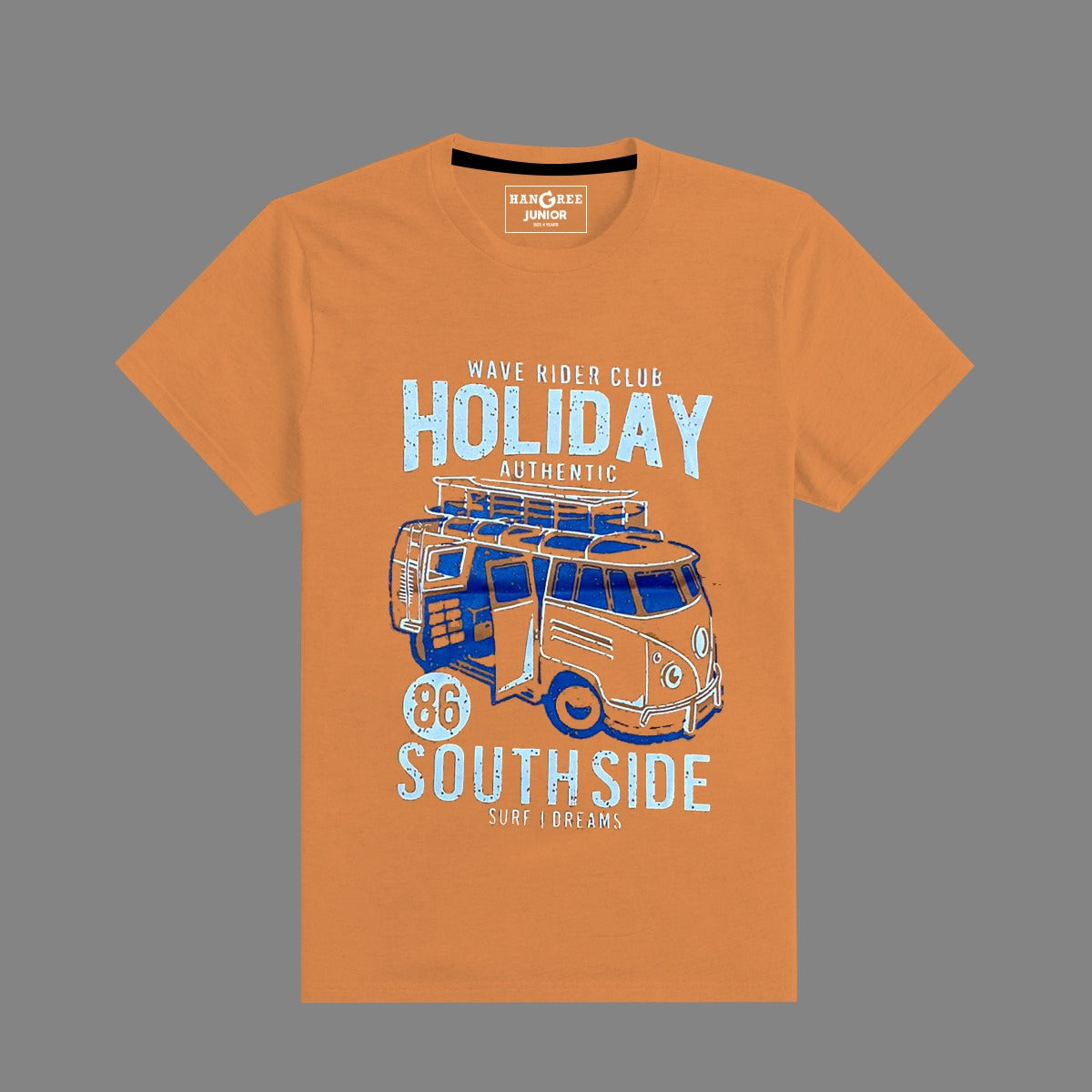 BOY'S "HOLIDAY VAN" PRINTED ORANGE TEE SHIRT