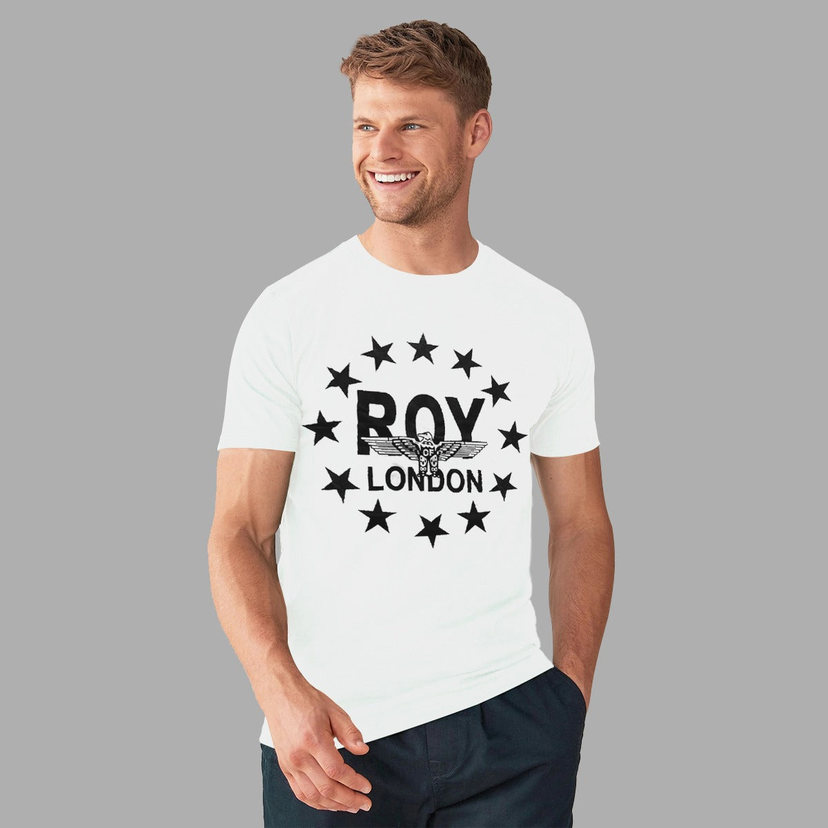 ROL SIGNATURE PRINTED WHITE TEE SHIRT