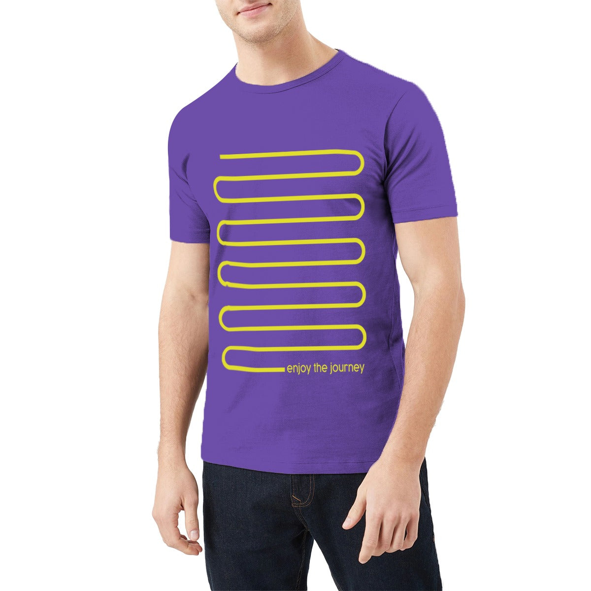 PRINTED "ENJOY THE JOURNEY" PURPLE TEE SHIRT