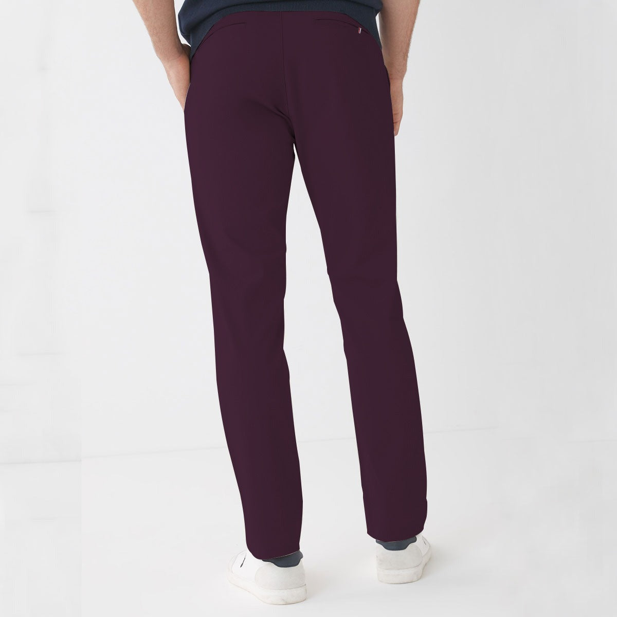 BRANDED BURGUNDY NARROW COTTON PANT