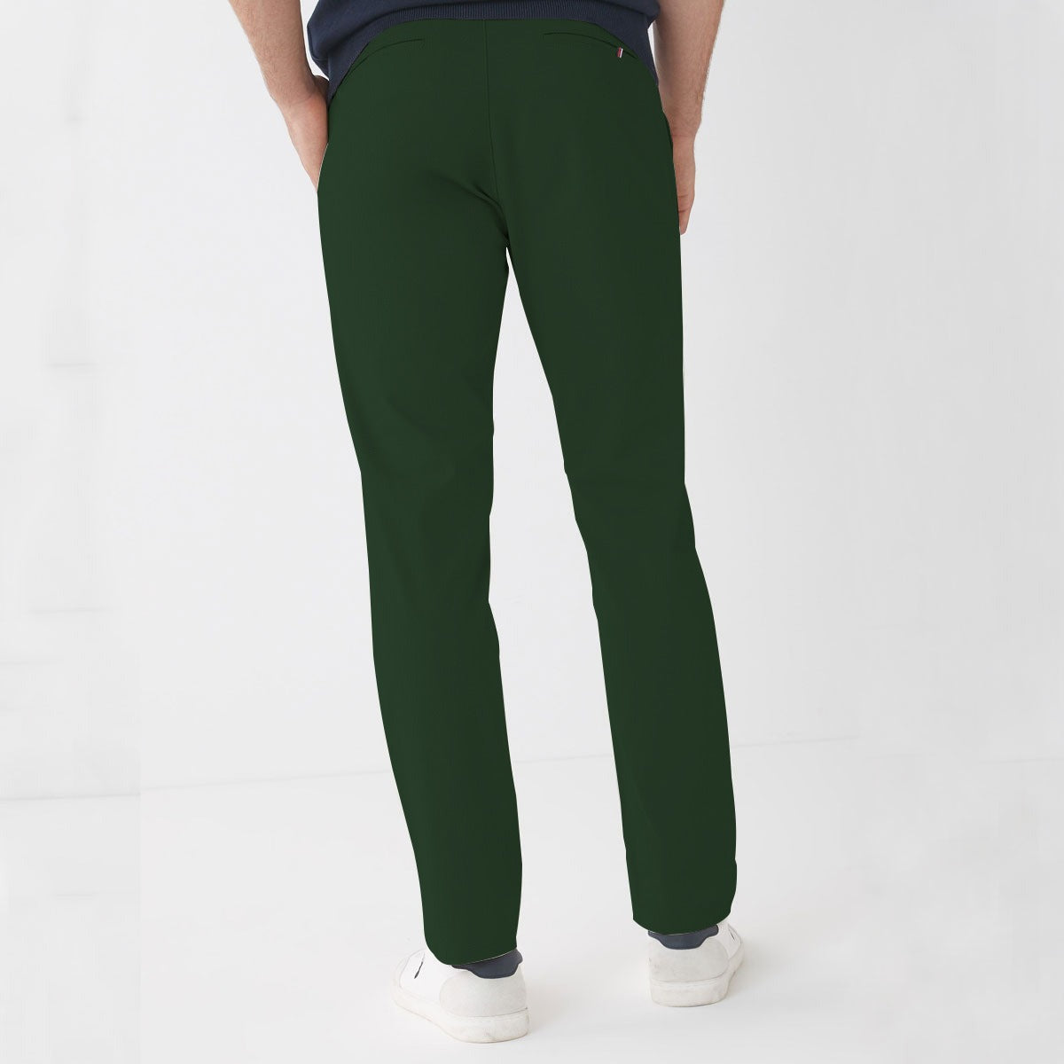Branded BOTTLE GREEN NARROW COTTON PANT