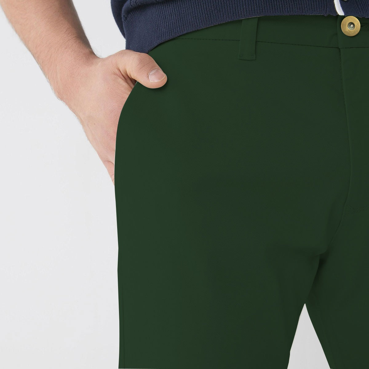 Branded BOTTLE GREEN NARROW COTTON PANT