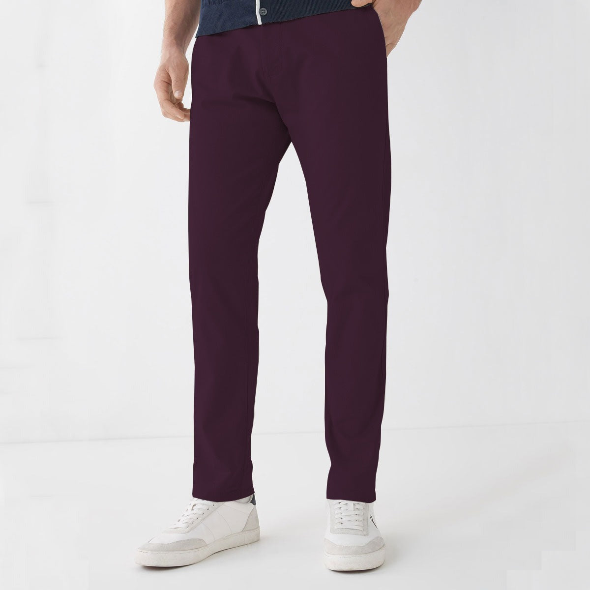 BRANDED BURGUNDY NARROW COTTON PANT