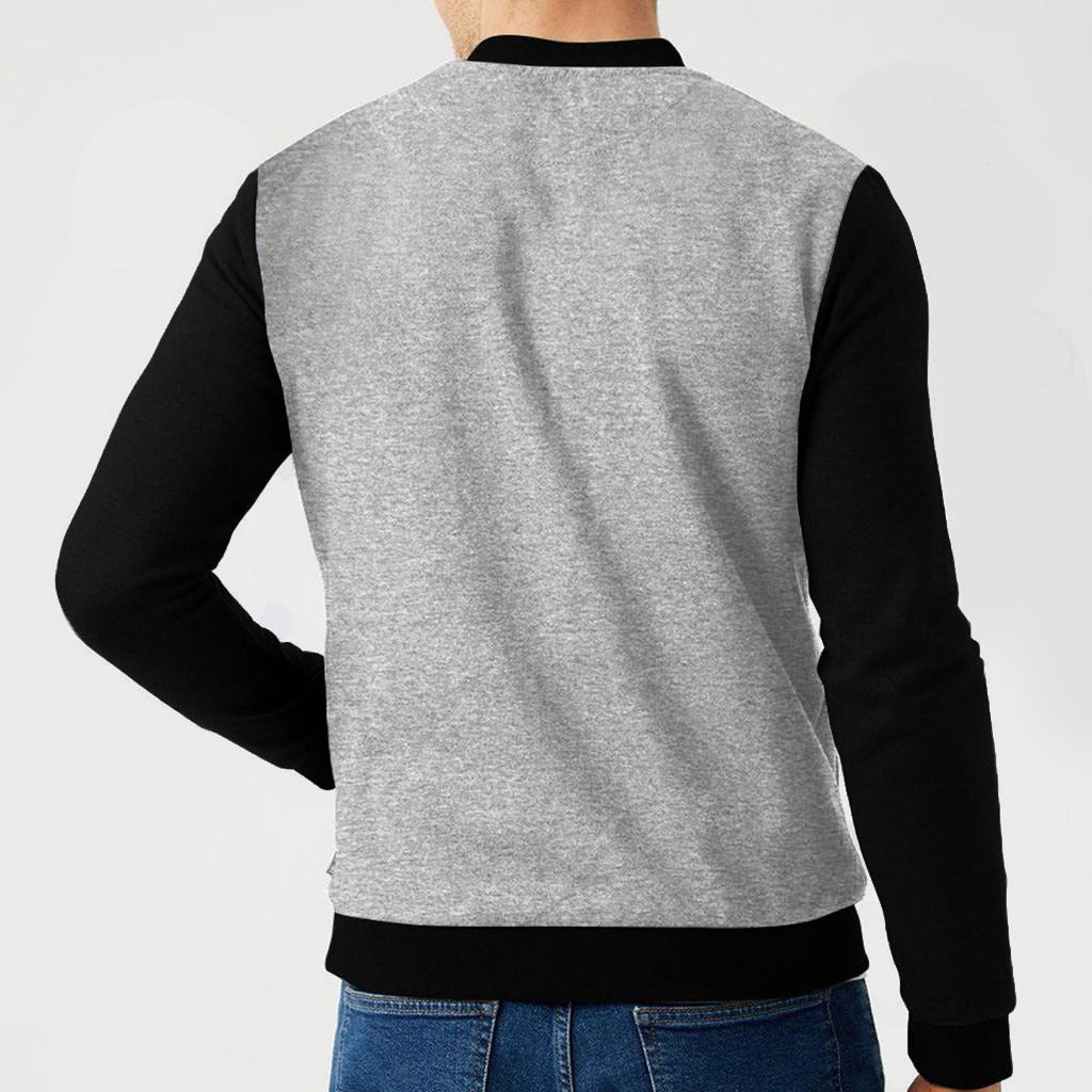 Contrast Sleeves EXCLUSIVE FLEECE BOMBER JACKET