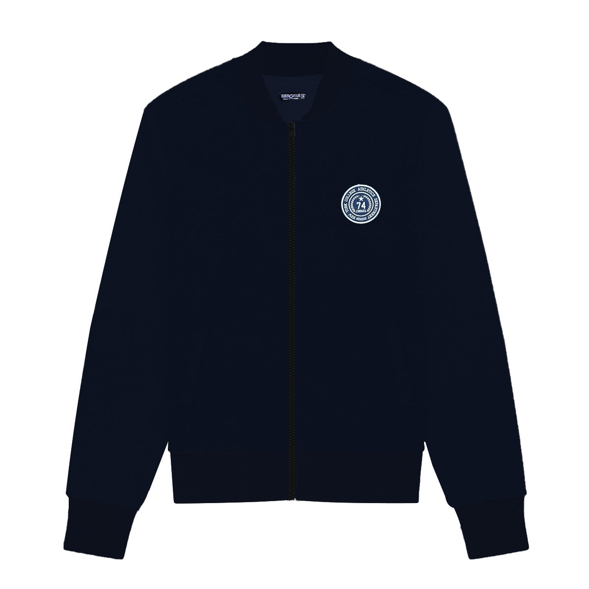 Mens Navy Fleece Zipper Jacket With Badge