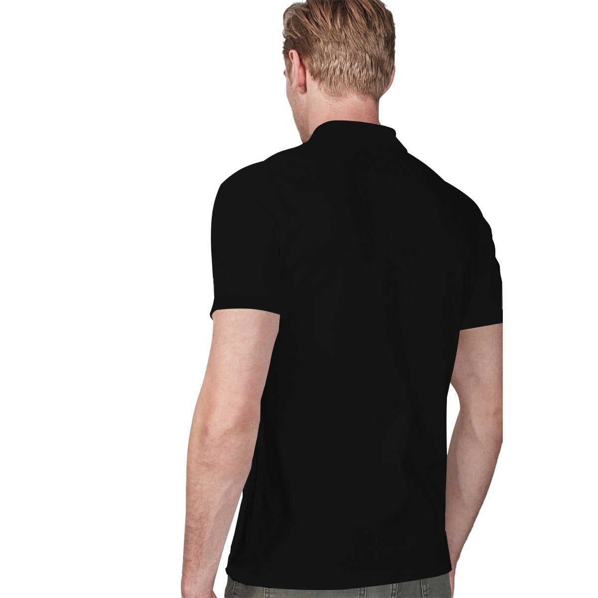 Signature Emb Luxury Panel Polo - Gray Black