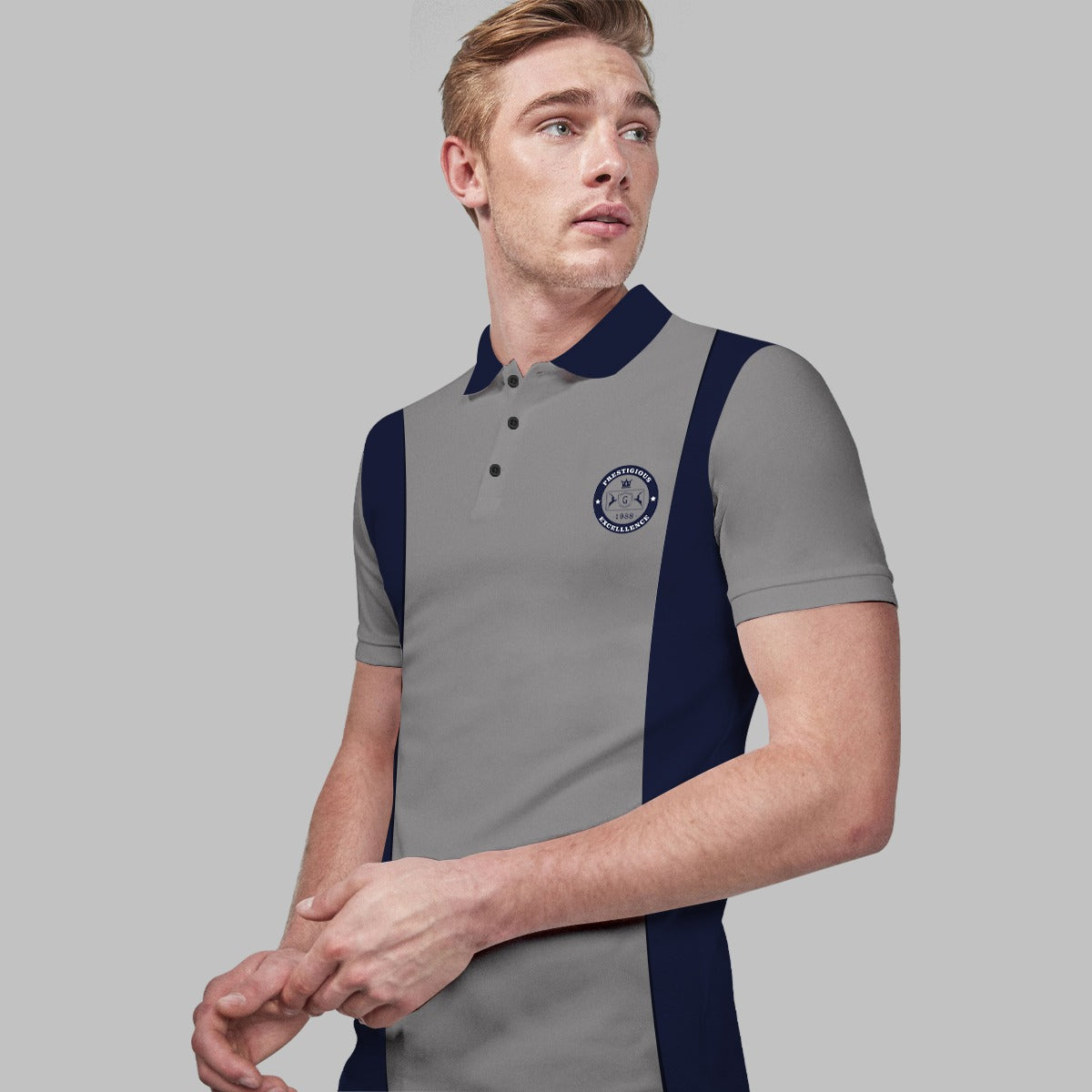 HG Signature Embroidered Vertical Panel Polo Shirt