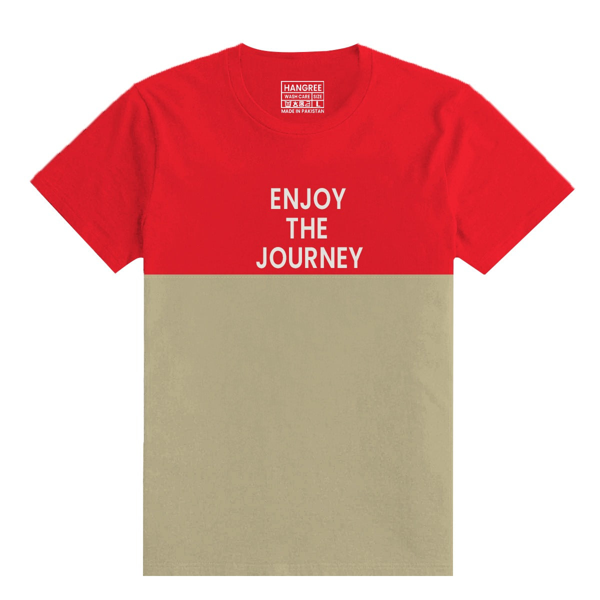 O Neck "Enjoy the Journey" Printed Panel Tee
