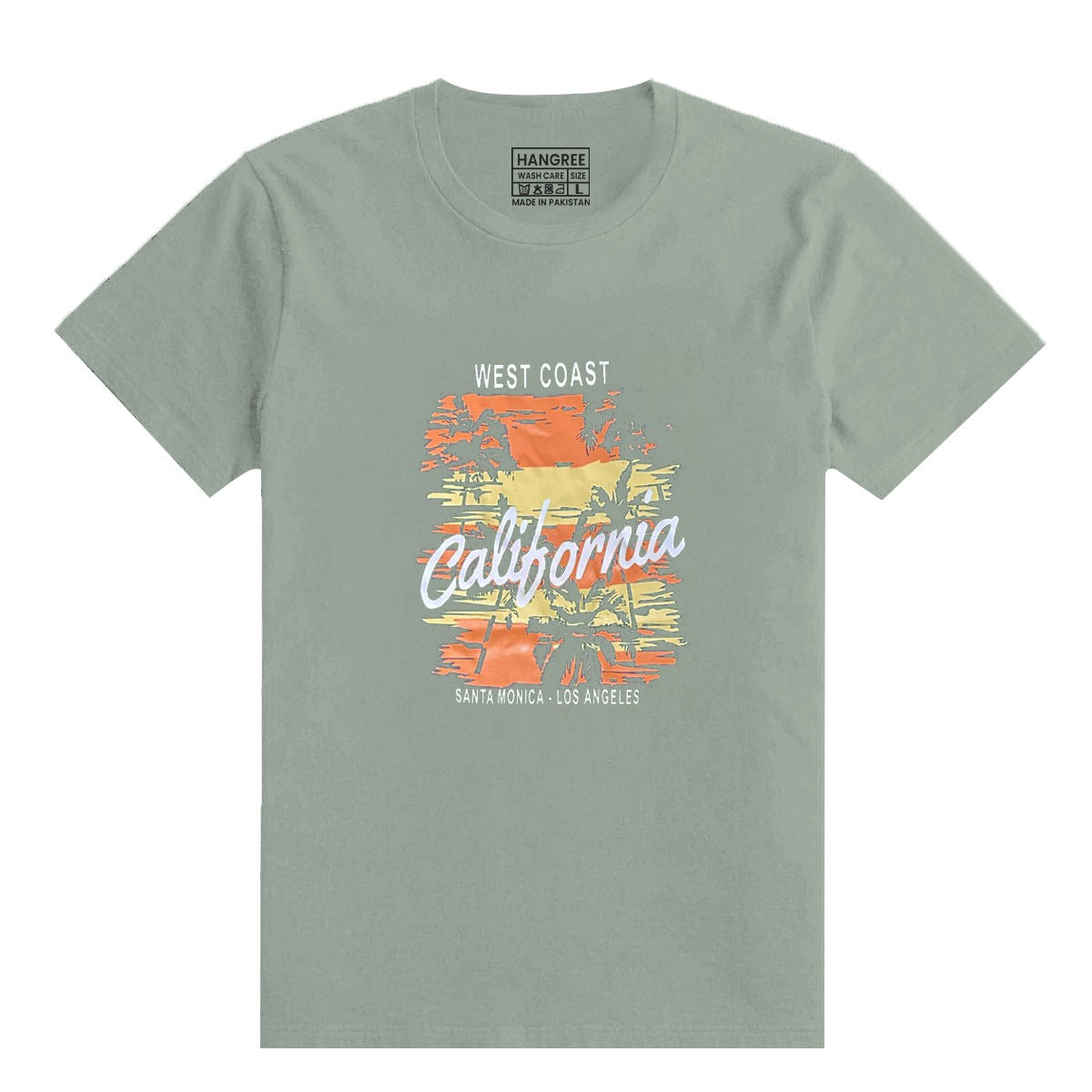 O NECK "CALIFORNIA" PRINTED PANEL TEE