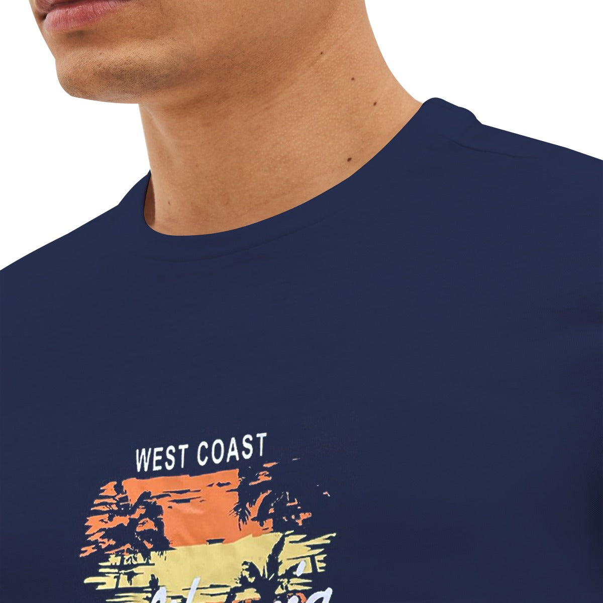 O NECK "CALIFORNIA" PRINTED PANEL TEE