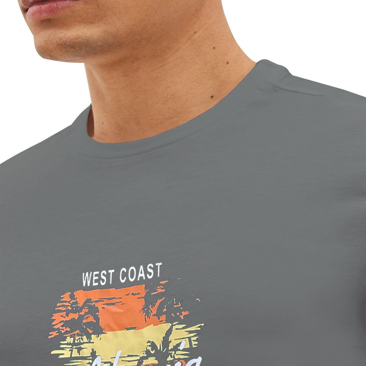 O NECK "CALIFORNIA" PRINTED PANEL TEE