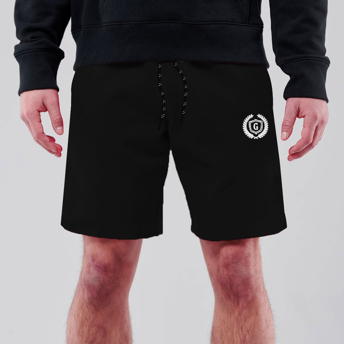 HG Signature Emb Two Quarter Summer Shorts - Black