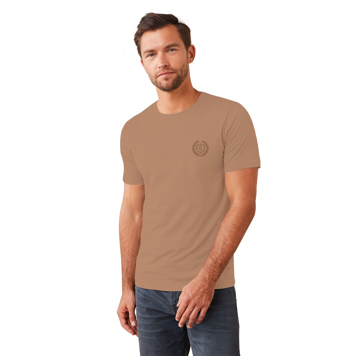 HG SIGNATURE SKIN BROWN ROUND NECK TEE SHIRT