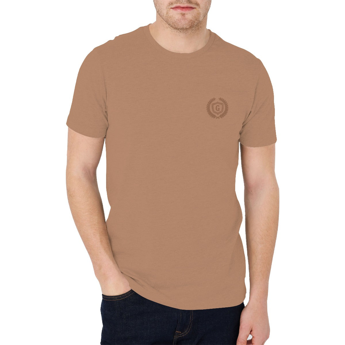 HG SIGNATURE SKIN BROWN ROUND NECK TEE SHIRT