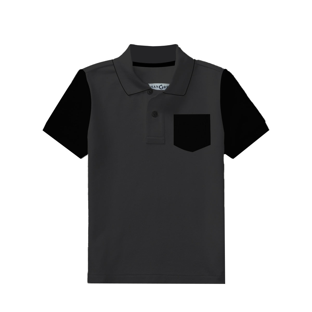 HG Boy's Signature Contrast Sleeves Polo Short - Dark Gray