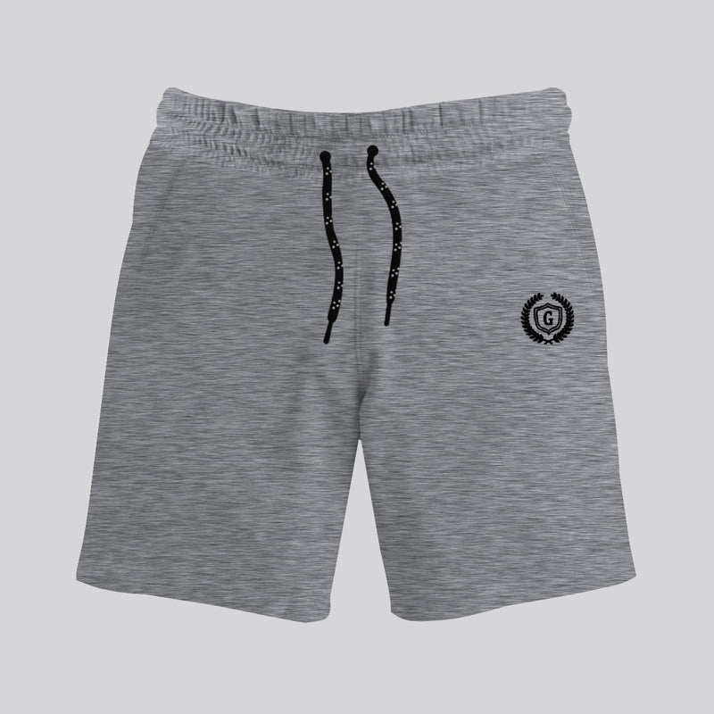 HG SIGNATURE EMB TWO QUARTER DRYFIT SHORTS - TEXTURED GRAY