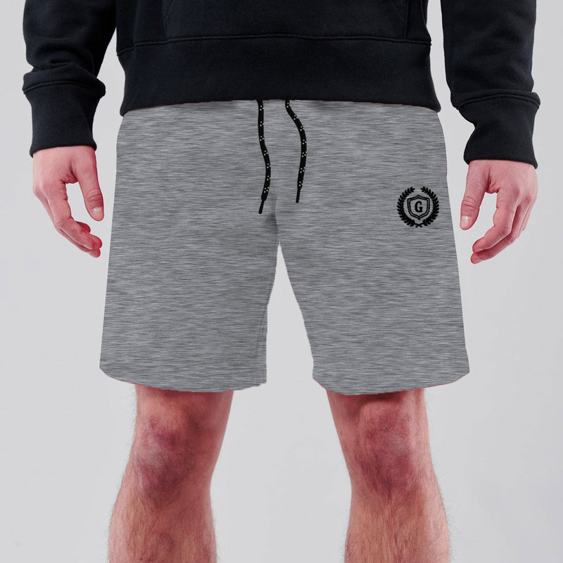 HG SIGNATURE EMB TWO QUARTER DRYFIT SHORTS - TEXTURED GRAY