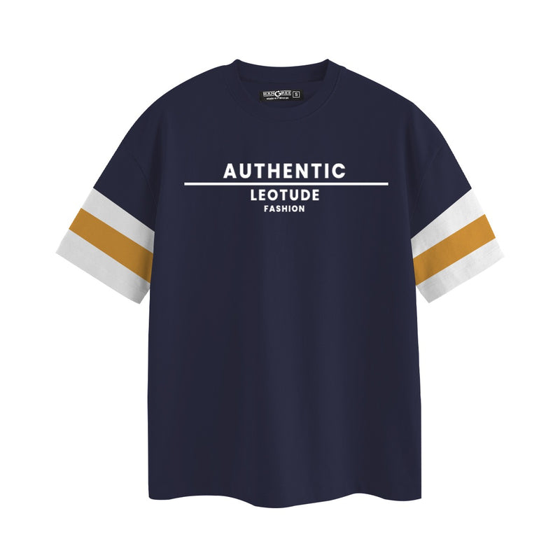 Oversize Down Shoulder Tee Shirt - Navy