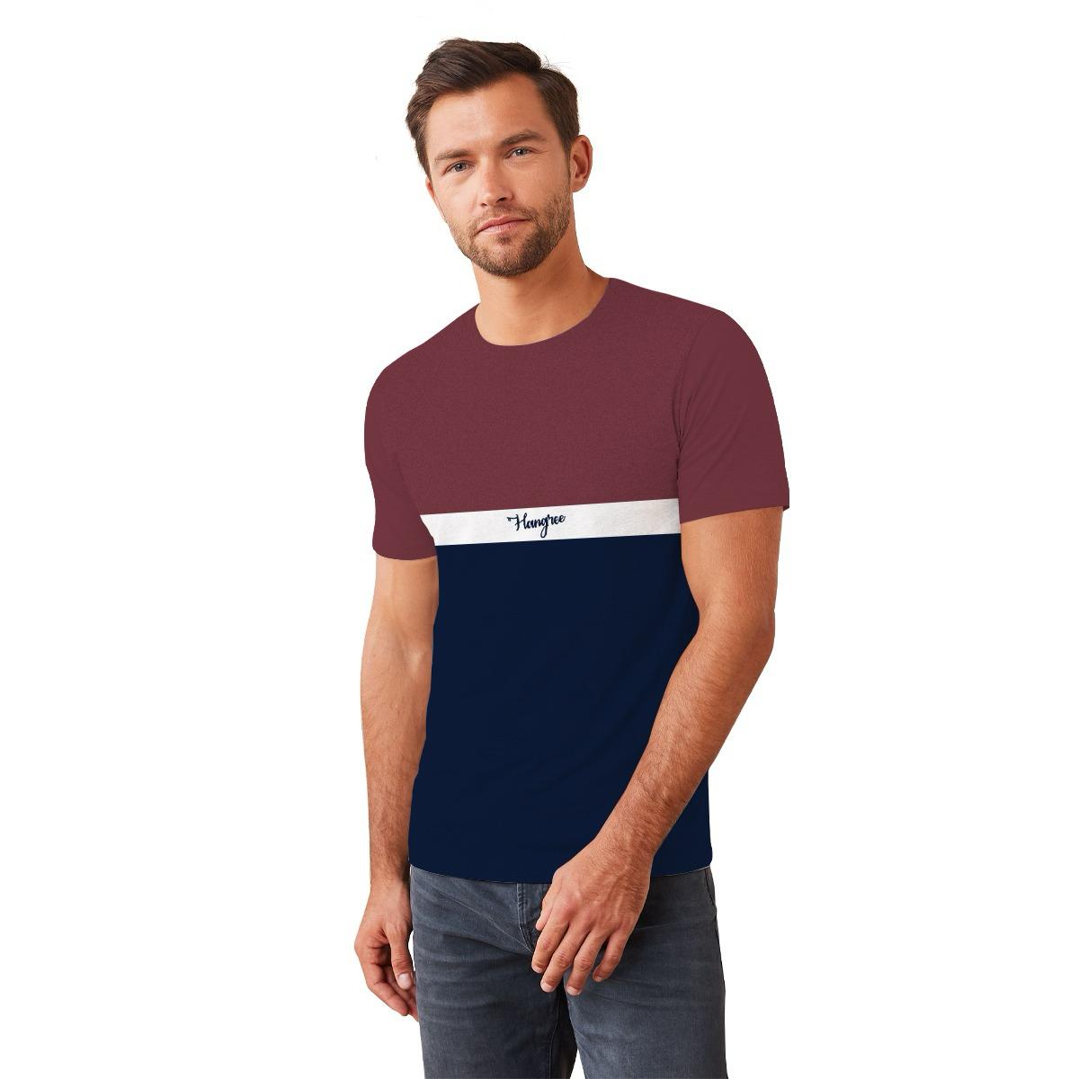 HG SIGNATURE EMB. COMBO PANEL TEE SHIRT
