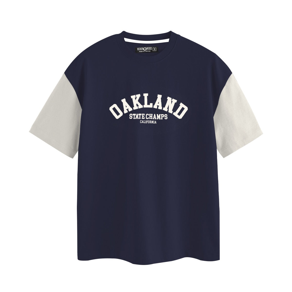 OVERSIZE DOWN SHOULDER TEE SHIRT - NAVY