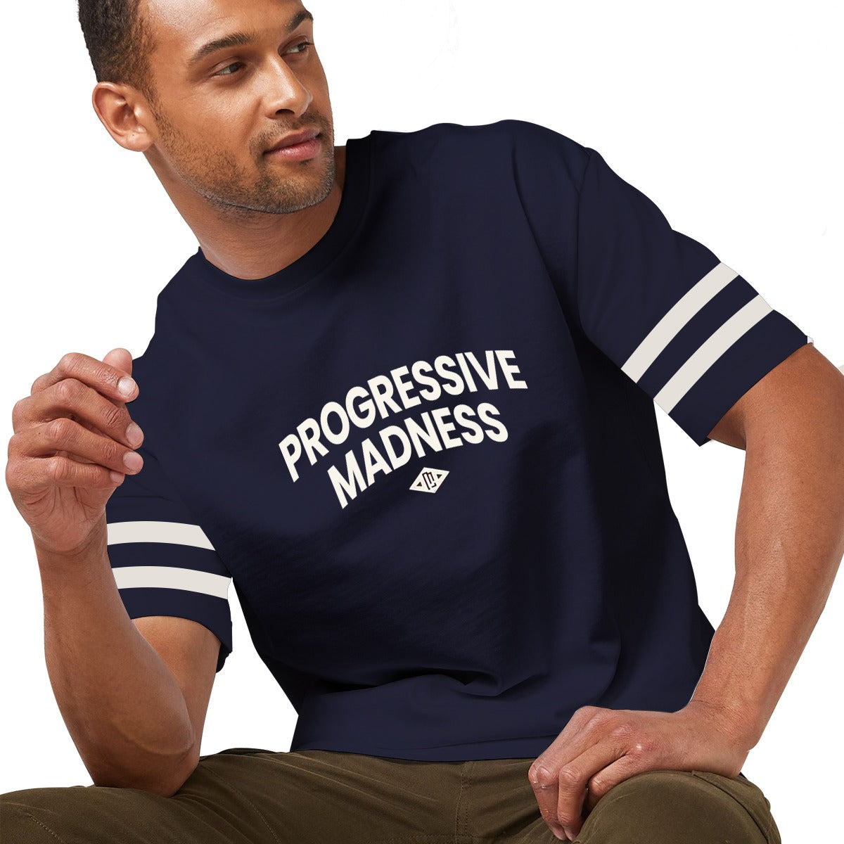 OVERSIZE DOWN SHOULDER TEE SHIRT - NAVY