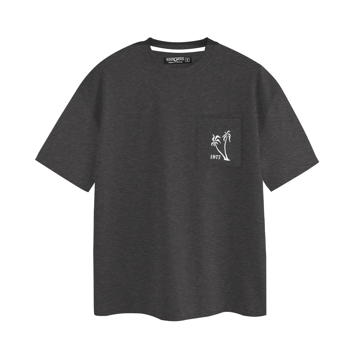 OVERSIZE DOWN SHOULDER TEE SHIRT - CHARCOAL