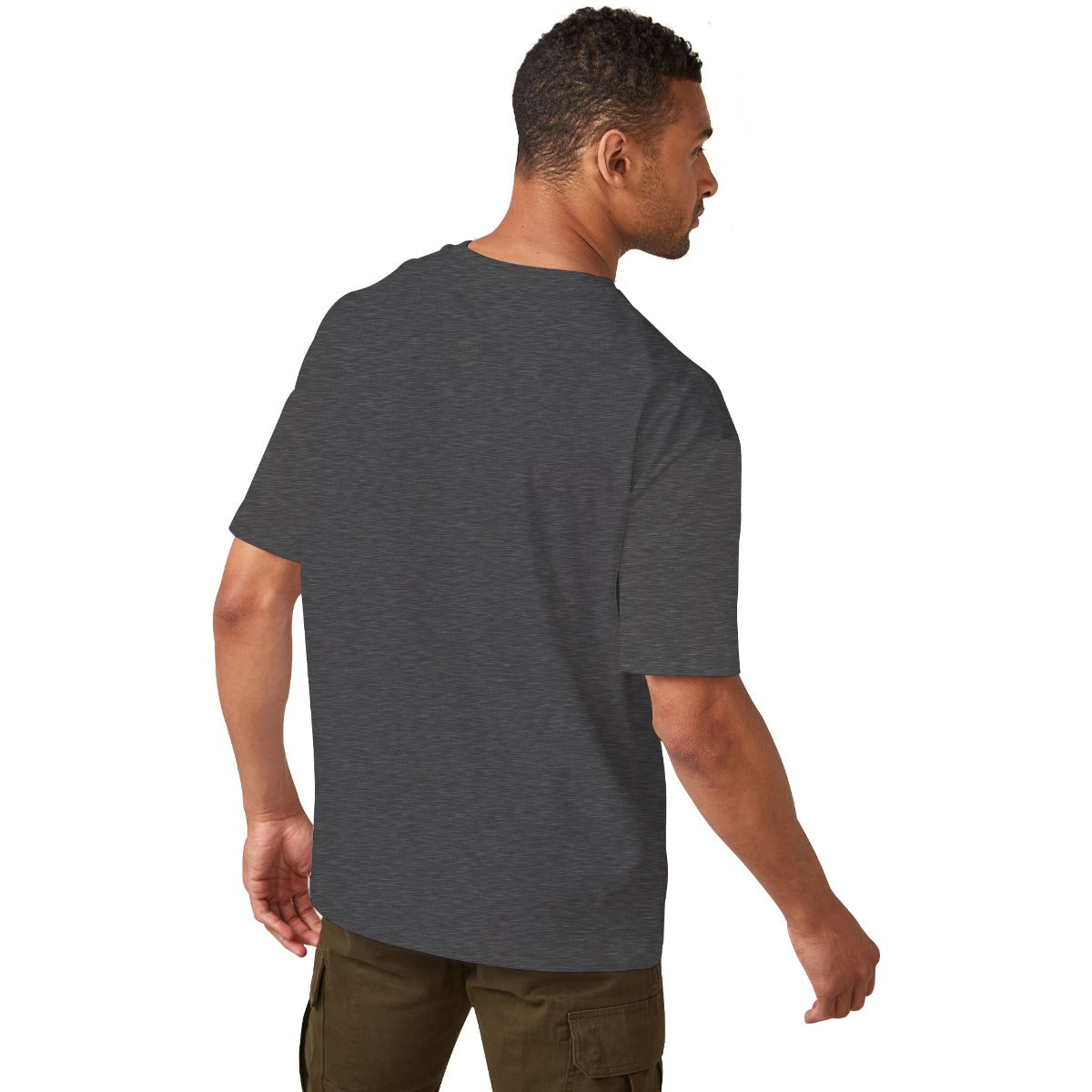 OVERSIZE DOWN SHOULDER TEE SHIRT - CHARCOAL