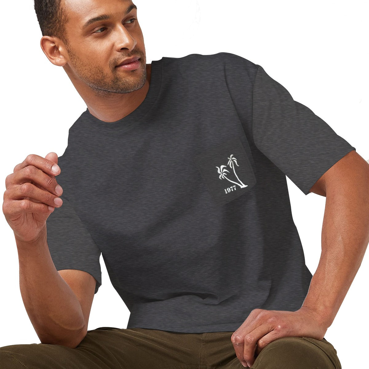 OVERSIZE DOWN SHOULDER TEE SHIRT - CHARCOAL