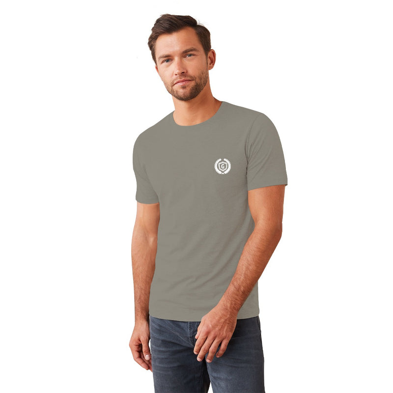 Men's Signature Emb. Round Neck Tee Shirt - Smoke Gray