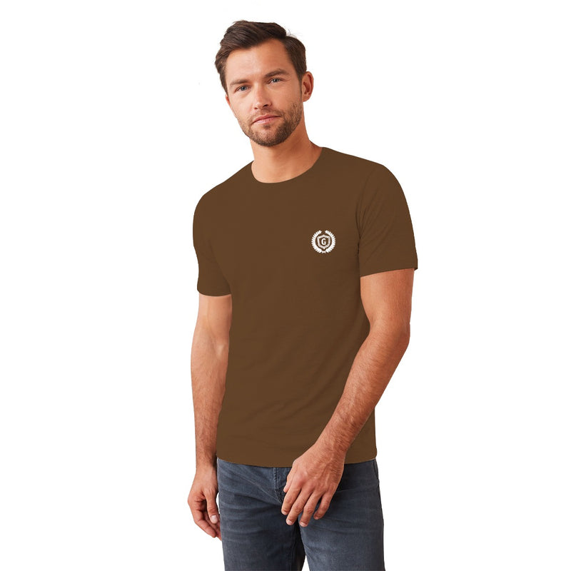 Men's Signature Emb. Round Neck Tee Shirt - Choco Brown