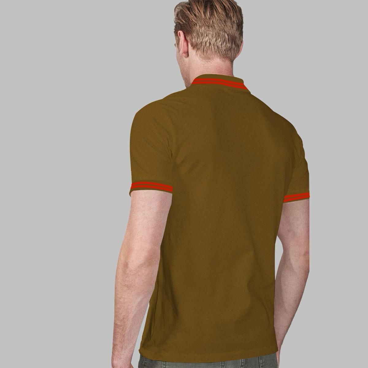 Men's Tipping Collar Classy Polo Shirt | Dark Gold