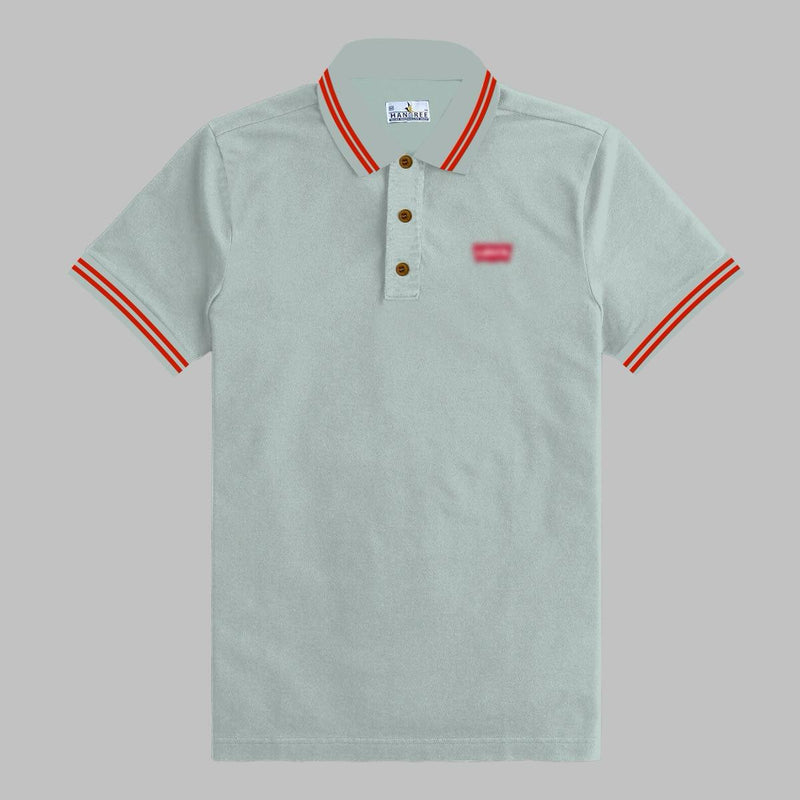 Men's Tipping Collar Classy Polo Shirt | Sky Gray