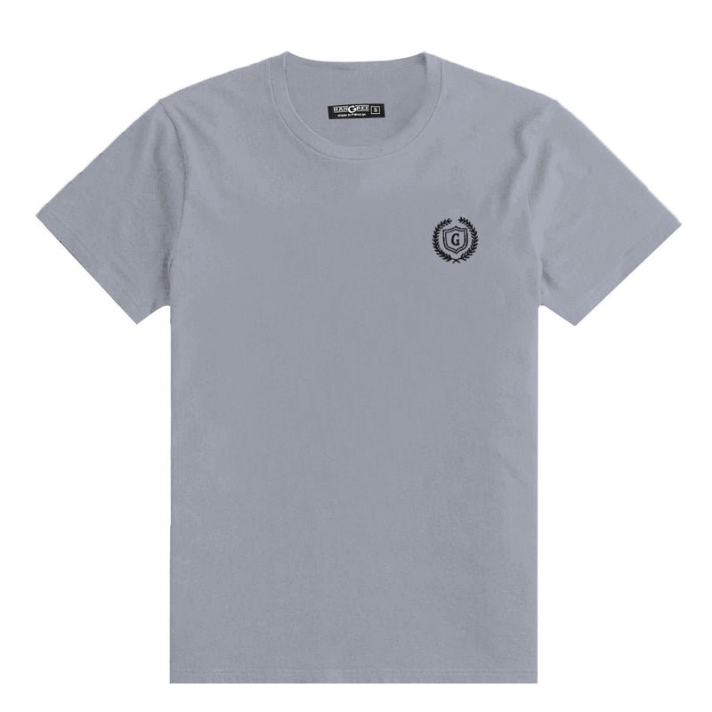 Men's Signature Emb. Round Neck Tee Shirt - Sky Gray