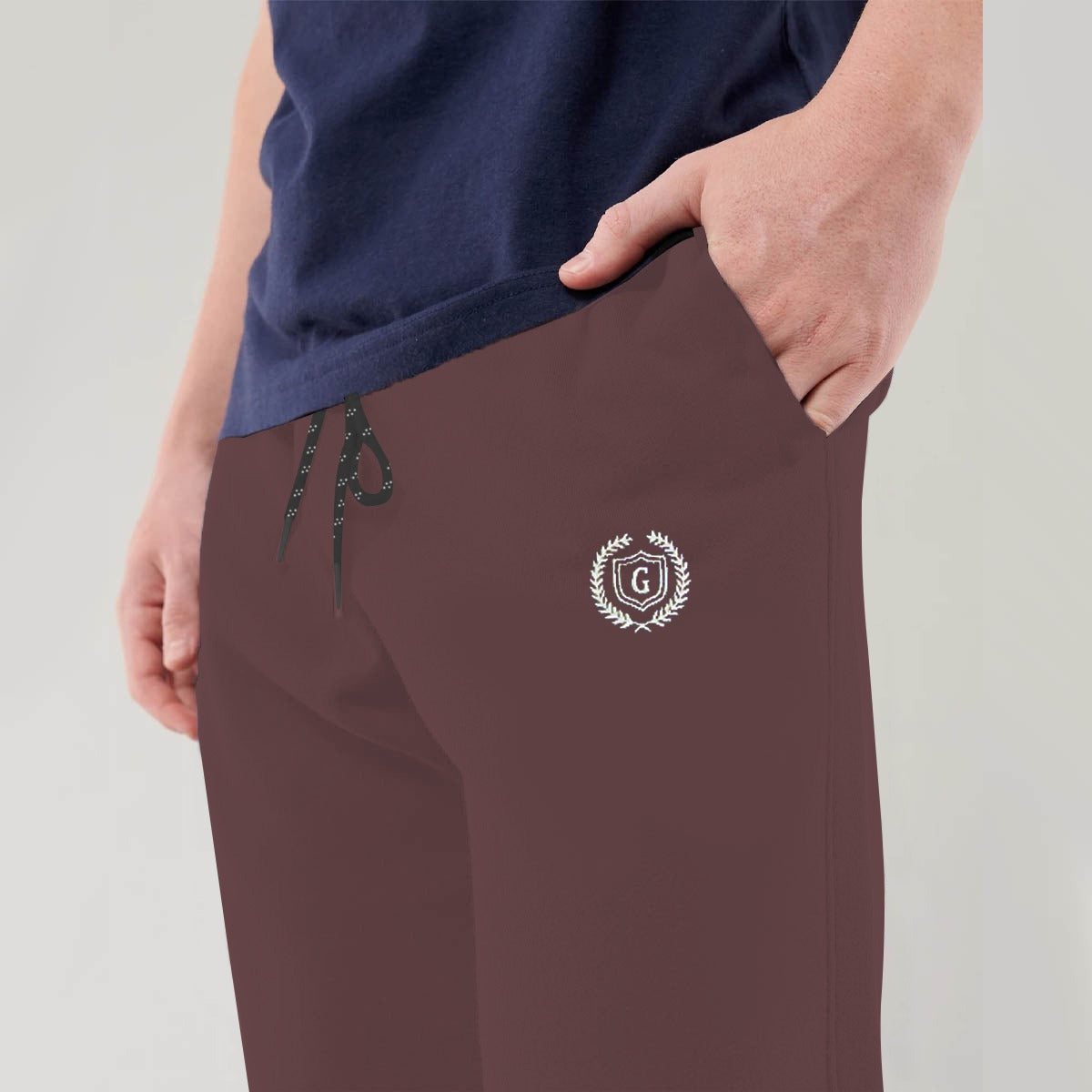 HG SIGNATURE EMB SOFT COTTON TROUSER - BROWN